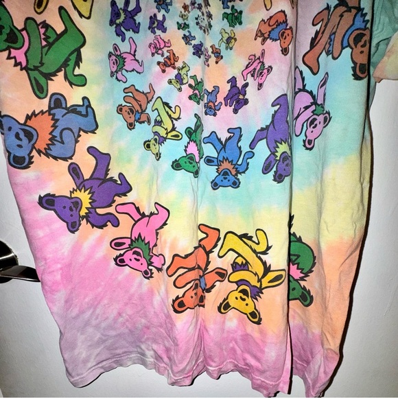 Vintage Y2K Liquid Blue Grateful Dead Shirt with Dancing Marching Bears 🌈 - Picture 4 of 9